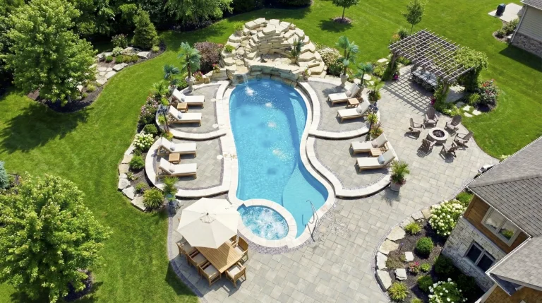 Falls fiberglass pool